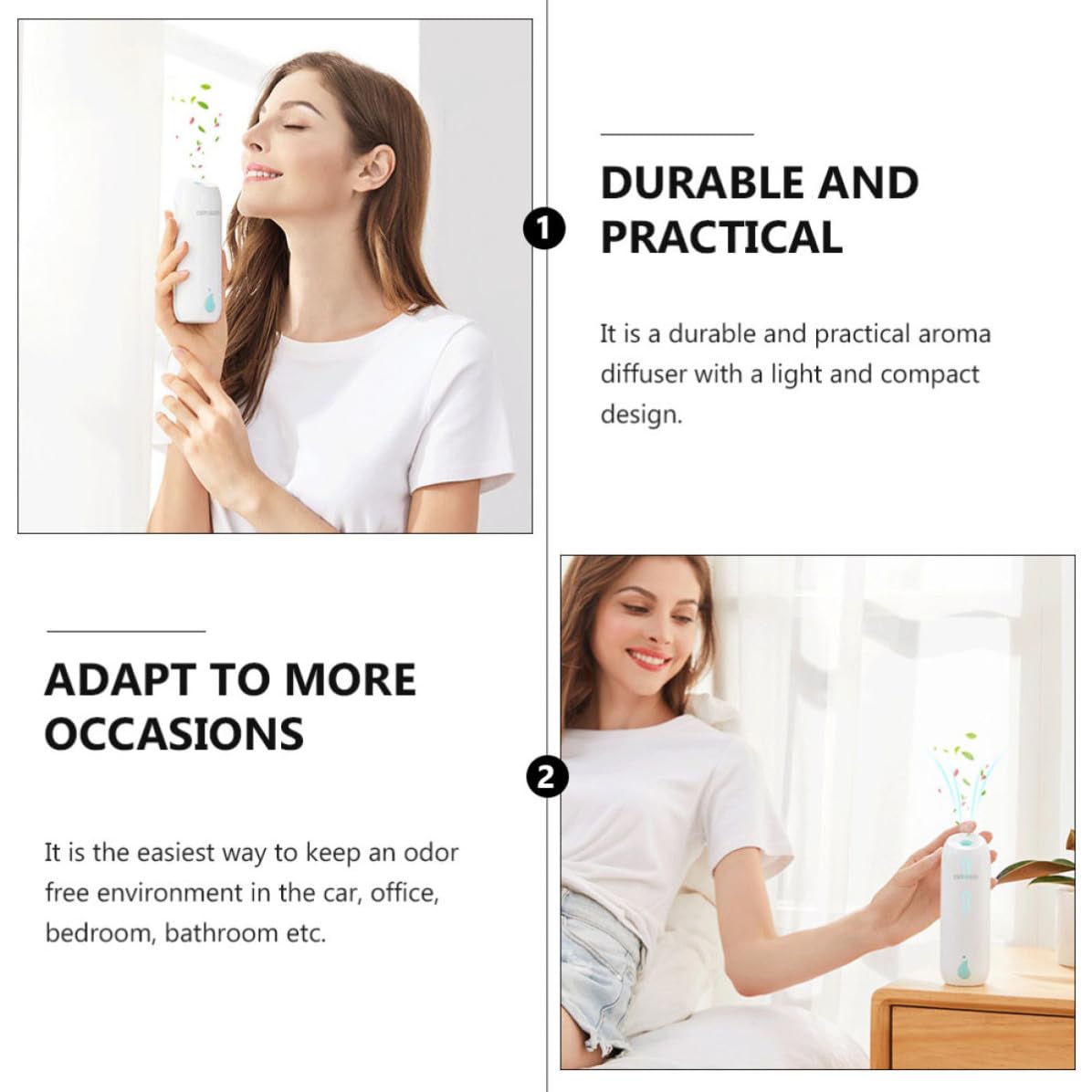Diffusore di Aromi Automatico Timer 800ma, Leggero in Materiale Pp, Doppio Uso da Parete e Desktop, per Bagno e Camera da Letto