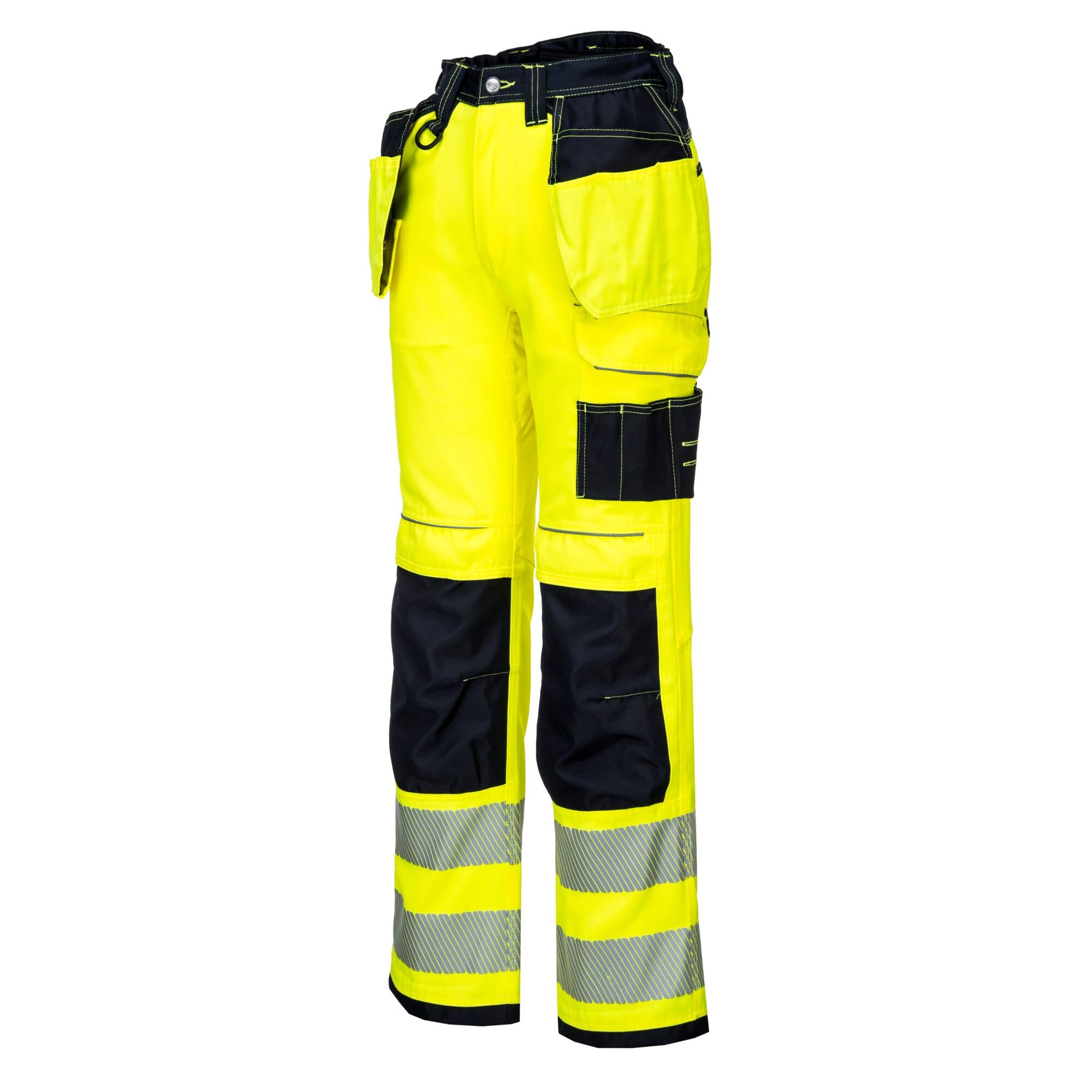 Portwest T501 Spodnie Ostrzegawcze PW3, Regularny, Żółty/Czarny, Rozmiar 30