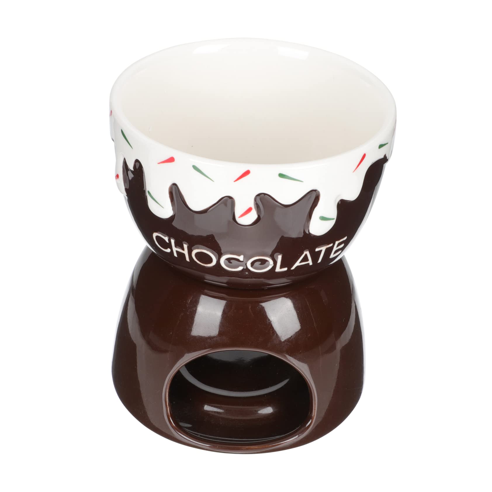 Unomor 1set Detachable Ceramic Melting Pot for Cheese Butter and Fondue for Parties and Special Occasions