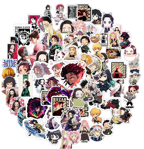Image of Demon Slayer Stickers for Kids & Teens - Vinyl Decals | Waterproof Stickers for Laptops, Water Bottles, Bikes