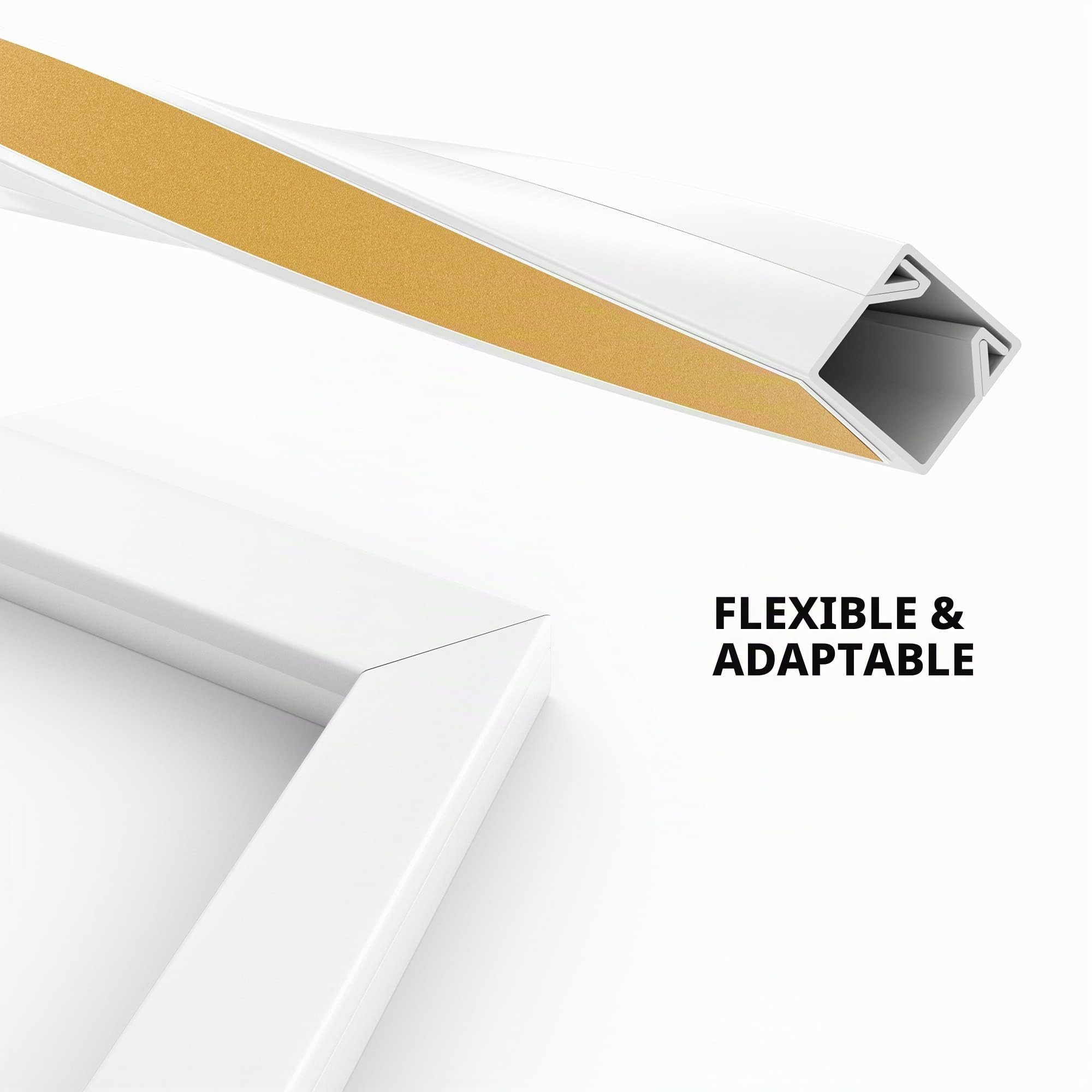 Cilson - Goulotte autocollante - 2,5 x 1,6 x 100 cm - 10 m/10 x 1 m - Blanc - Avec bande adhésive - Différentes tailles
