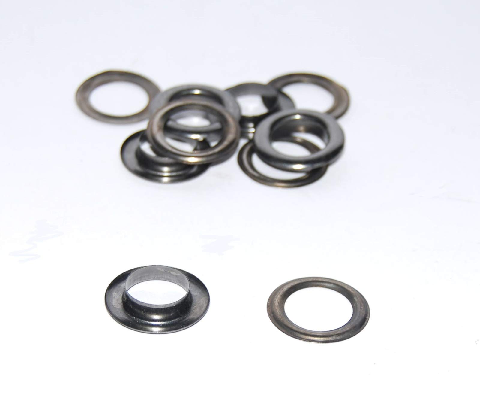 Celloexpress Gun Metal 6Mm Brass Metal Eyelets Grommets & Washer Findings - For Leather Craft Clothing Flags Banners - Pack Of 5