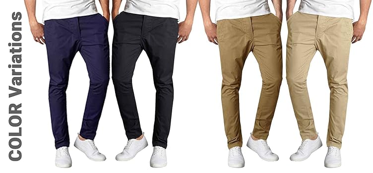Galaxy by Harvic Men's Black Stetch Cotton Twill Pants. at