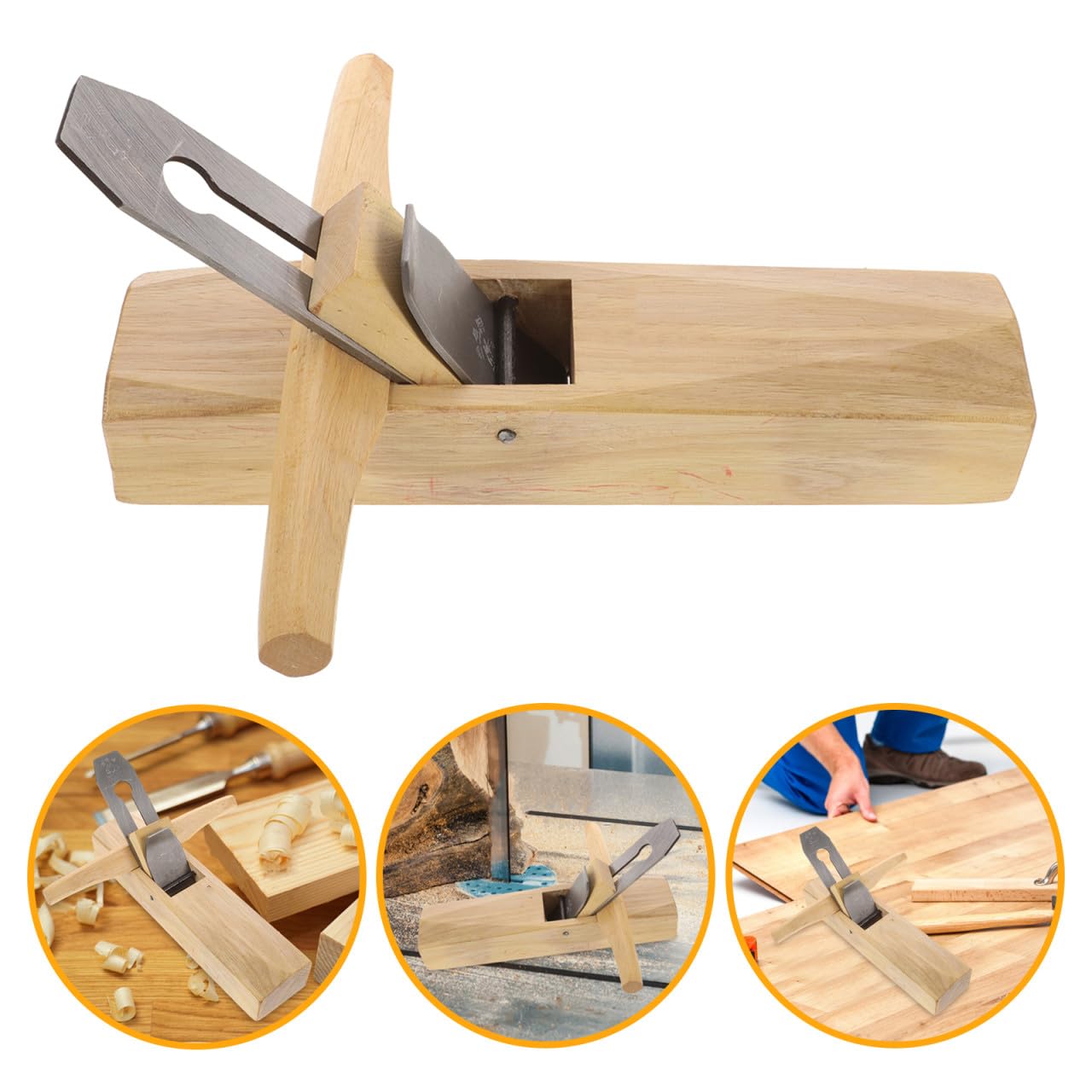 Langer Handhobel für Holzbearbeitung, Praktischer Flachbodenhobel | 1 Satz, Holz und Metallausführung, Handgeführte Bedienung, Stabilität und Sicherer Einsatz für Skulptur, Modellbau