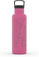 Vista 106 de Well Told Botella de agua aislada con mapa de Washington DC grabado, botella de acero inoxidable grabada (21 onzas, blanco) botella aislada de mapa