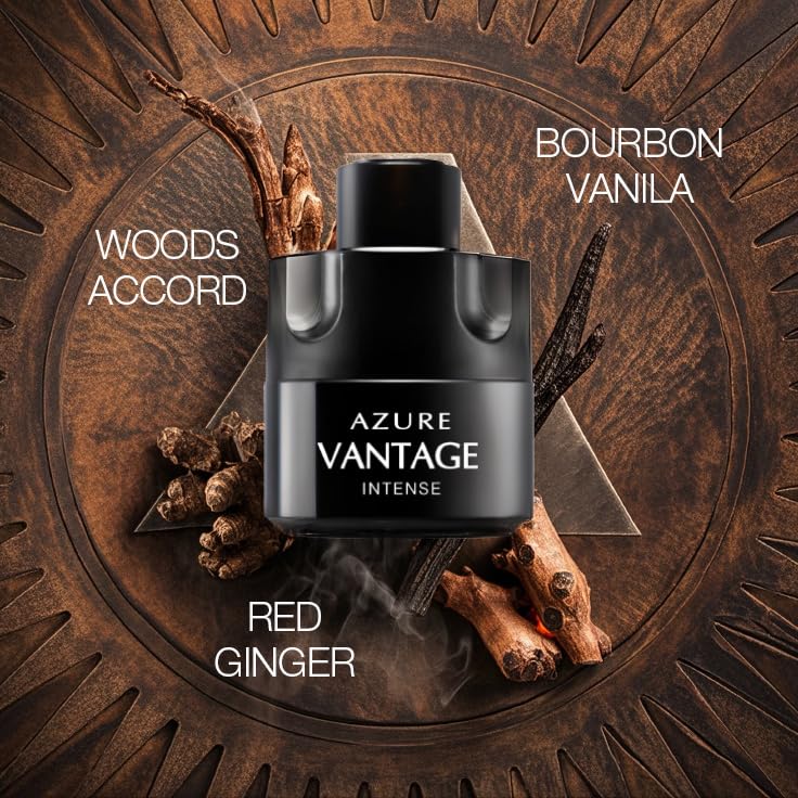 Miniatura 5 de Paquete de 3 perfumes de colonia Azure Vantage Series Eau de Parfume con aroma floral amaderado y afrutado, set de regalo de perfume de día a noche,