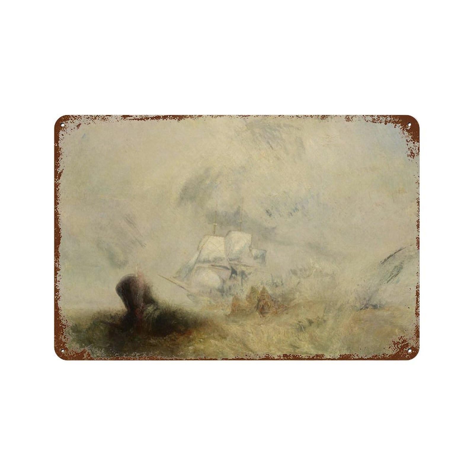 xiaoxiaoshen Whale And Ship, Boat Vintage Muted Painting Wall Decor Art Metal Tin Poster Modern Home Decor Art Home Bar Shop Decorations Vintage Sign 20x30cm