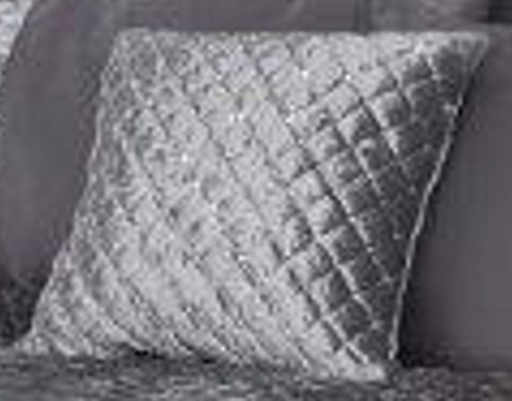 Emma Barclay Glamour - Quilted Sequin Velvet Cushion Cover in Silver - 17x17 (43x43cm)