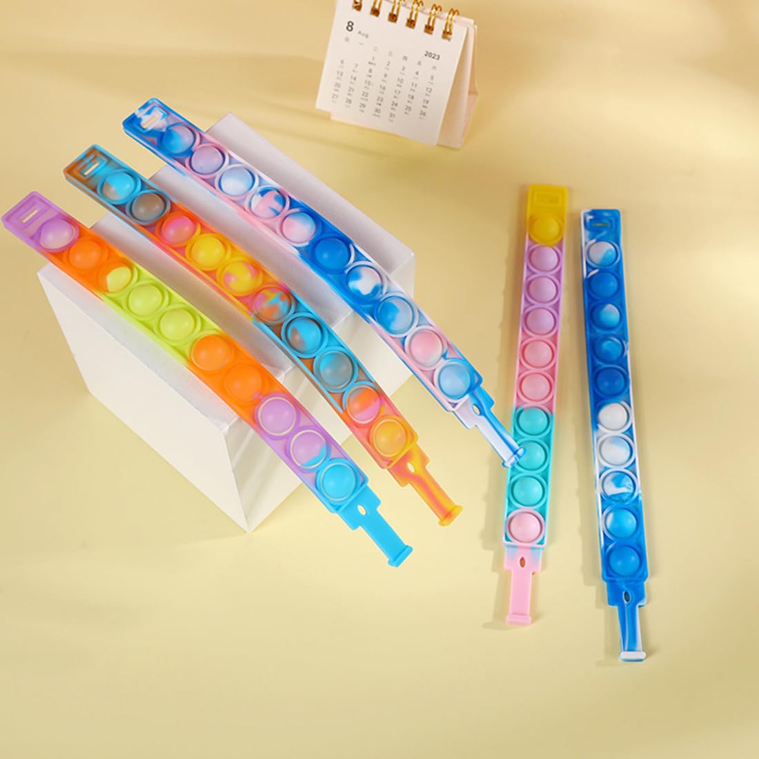 5 Braccialetti Pop It Halloween Per Bambini - Giocattoli Antistress In Silicone, Con Motivi Di Zucca, Fantasmi, Ragni, Ideali Per Feste E Regalini