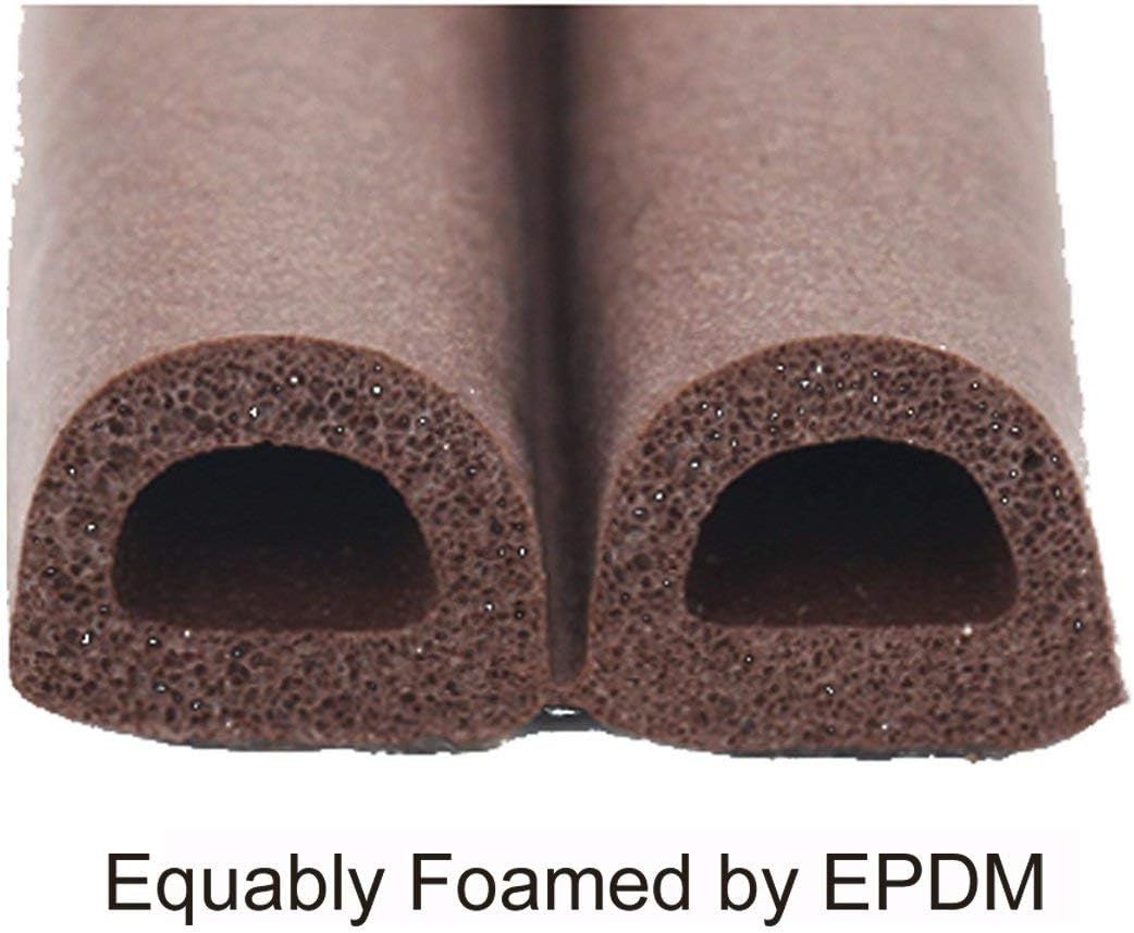 Flash Deals - 60% OFF PRUGNA 33Ft Door Seal Weather Stripping, Window Rubber Seal Strip Self Adhesive Foam Tape for Door Window Gap and Wind Blocker, 3/8-Inch x 1/4-Inch x 33-Feet (Brown)
