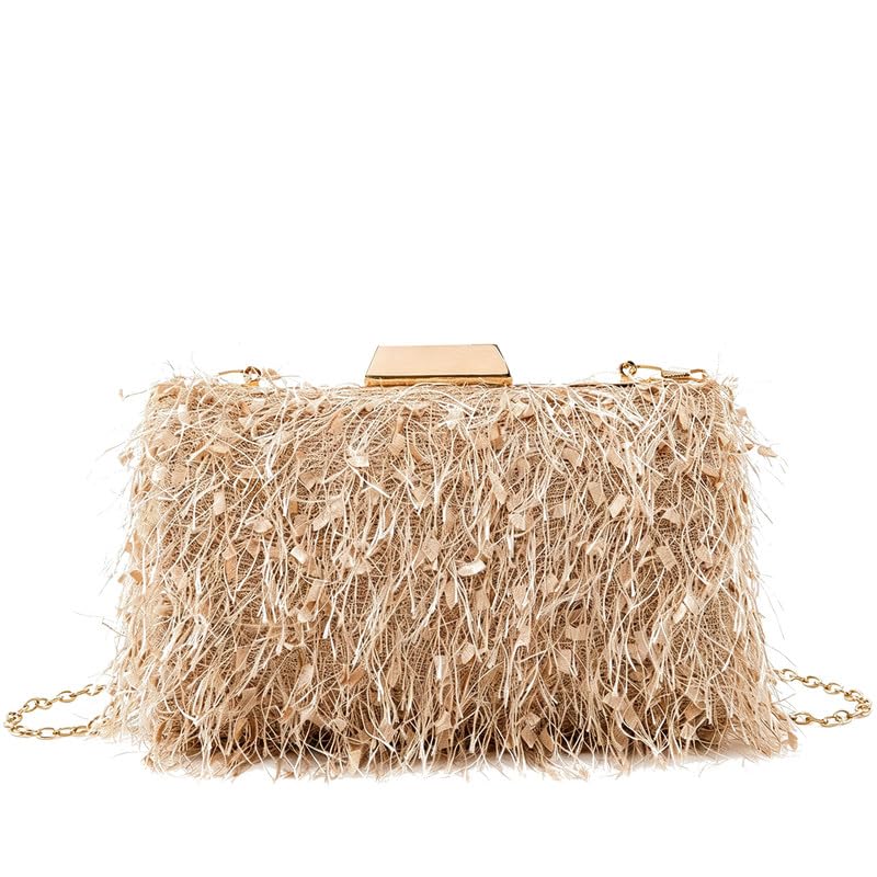 Pochette de soirée duveteuse haut de gamme au design chic et intemporel