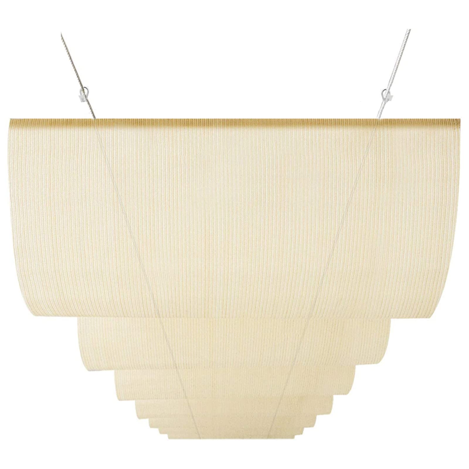 Oddychający żagiel przeciwsłoneczny, chowany baldachim fali, 98% ochrony przed promieniowaniem UV, 185 g/m², HDPE, do ogrodu, na patio, basen, beżowy, ze sprzętem instalacyjnym (1,5 x 9 m)