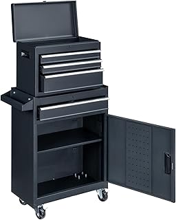 Tool Cart on Wheels,Rolling Tool Cart with Drawers,300 LBS Utility Tool Storage Cart,Mechanic Tool Cart for Garage, Warehouse and Repair Shop 45.1 x 24 x 32.5CM (LxWxH)