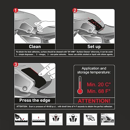 Miniatura 6 de OSKOE Motorcycle Fuel Tank 2015-2019 for Y&amp;amaha Tracer MT09 FJ09 Tracer 900 2018 2017 2016 Black Motorcycle Stickers Anti Slip Fuel Tank Pad Knee