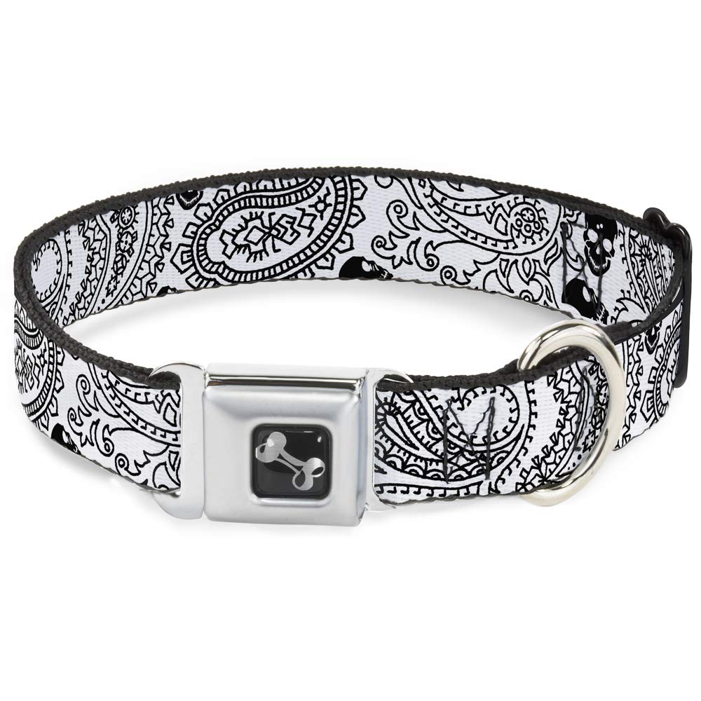Collier de chien os Buckle Down Bandana têtes de mort petit chien noir