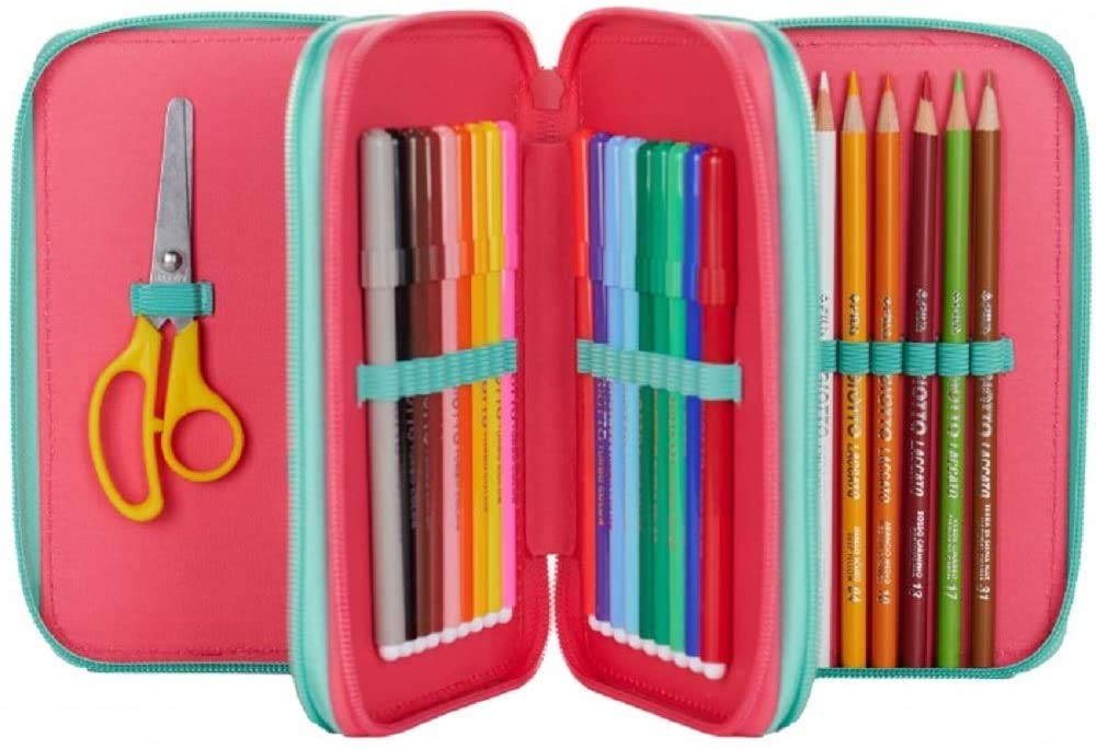 Gopop Schoolpack Zaino Trolley Love Fashion Scuola 47x34x23 cm + Astuccio Completo 3 Zip