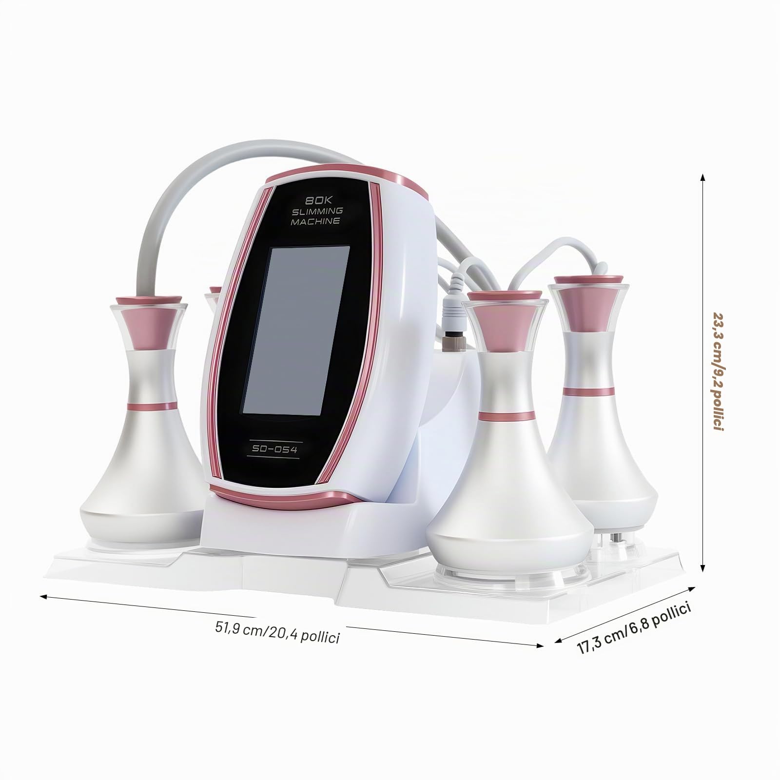 Macchina dimagrante, dispositivo a radiofrequenza 80K, massaggiatore elettrico per la cellulite da 220 V, con touch screen a LED, per perdita di peso ad alta frequenza, per viso, pancia