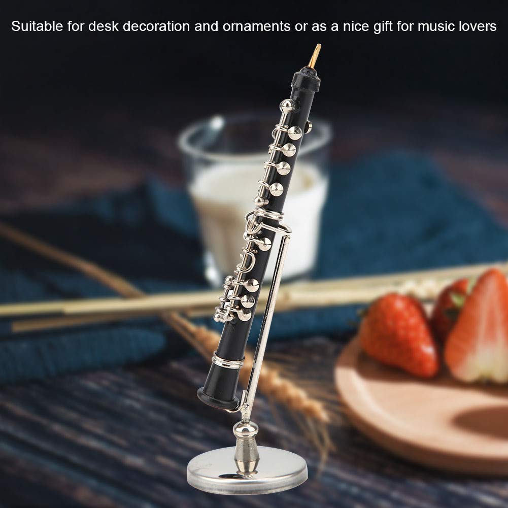 Hautbois miniature Instrument de musique miniature Modèle de hautbois Modèle d'instrument de musique Figurine de décoration de table Coffret d'anniversaire de Noël inclus
