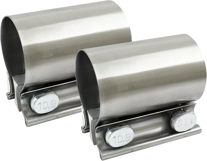 Abraçadeira de escapamento 1-3/4" Zorveiio em aço inoxidável 304 – Kit com 2 unidades