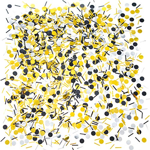 Black Gold Party Table Confetti - Wedding Anniversary Bachelorette Graduation Party Baby Shower Birthday Party Foil Metallic Sequins Sprinkles Confetti Decorations, 60G #TOP2