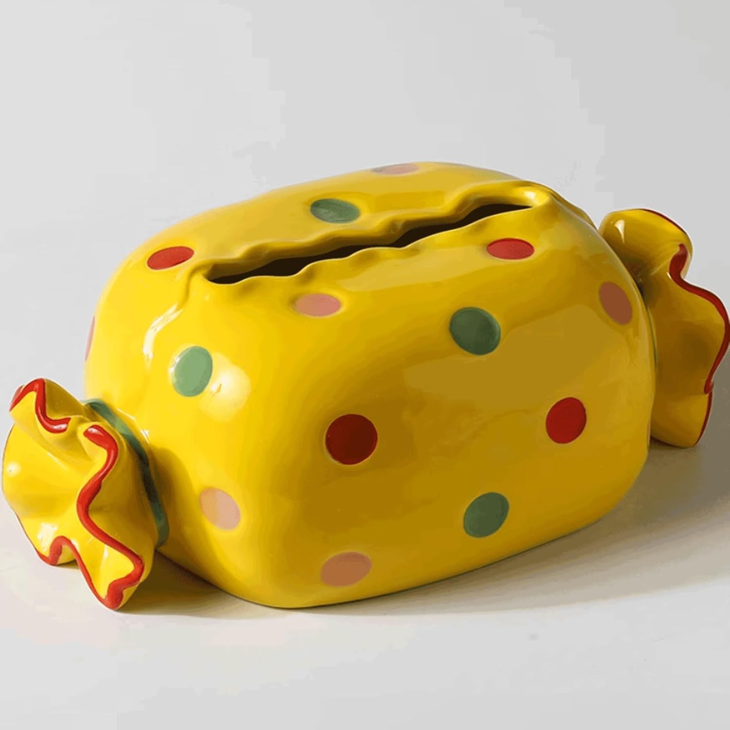 Scatola di tovaglioli, Porta fazzoletti in ceramica giallo 25x11x14cm