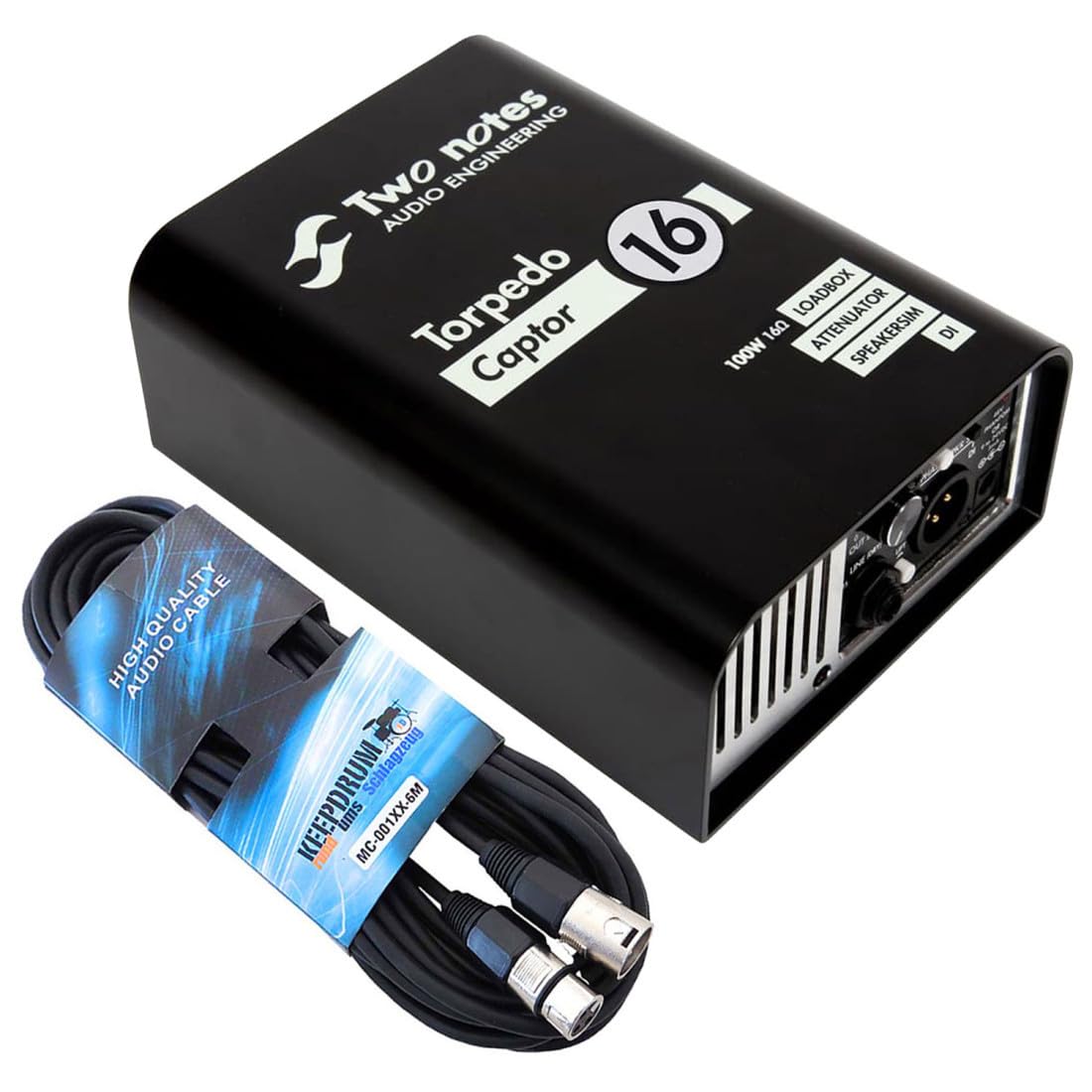 Two Notes Torpedo Captor 16 ohm versione Loadbox box simulazione + cavo Keepdrum XLR