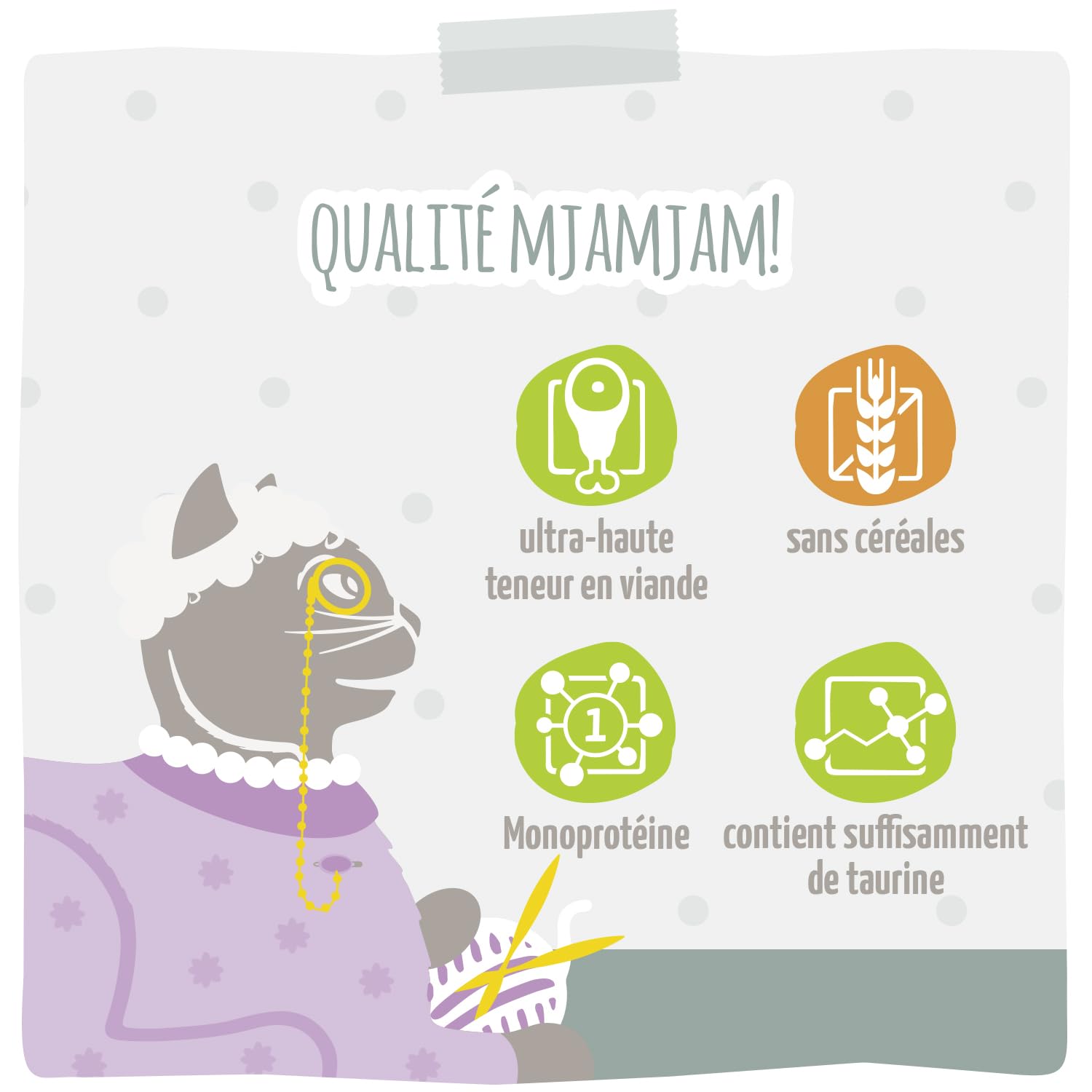 MjAMjAM - Premium Nourriture Humide pour Chats - Senior - Poulet juteux, Paquet de 6 (6x200g), sans céréales