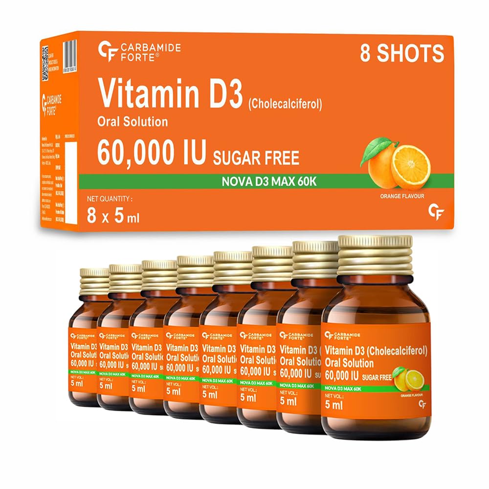 Carbamide Forte Vitamin D3 60000IU I Cholecalciferol Vitamin D3 60000 IU Oil Based & Sugar Free Nano Shots I Once in A Week - 5ml-picture-24