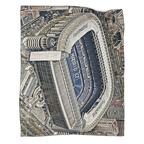 VGDKAOBM Santiago Bernabeu Couverture Polaire 3D | pour Enfants & Adultes | Couvre-lit/Canapé |...