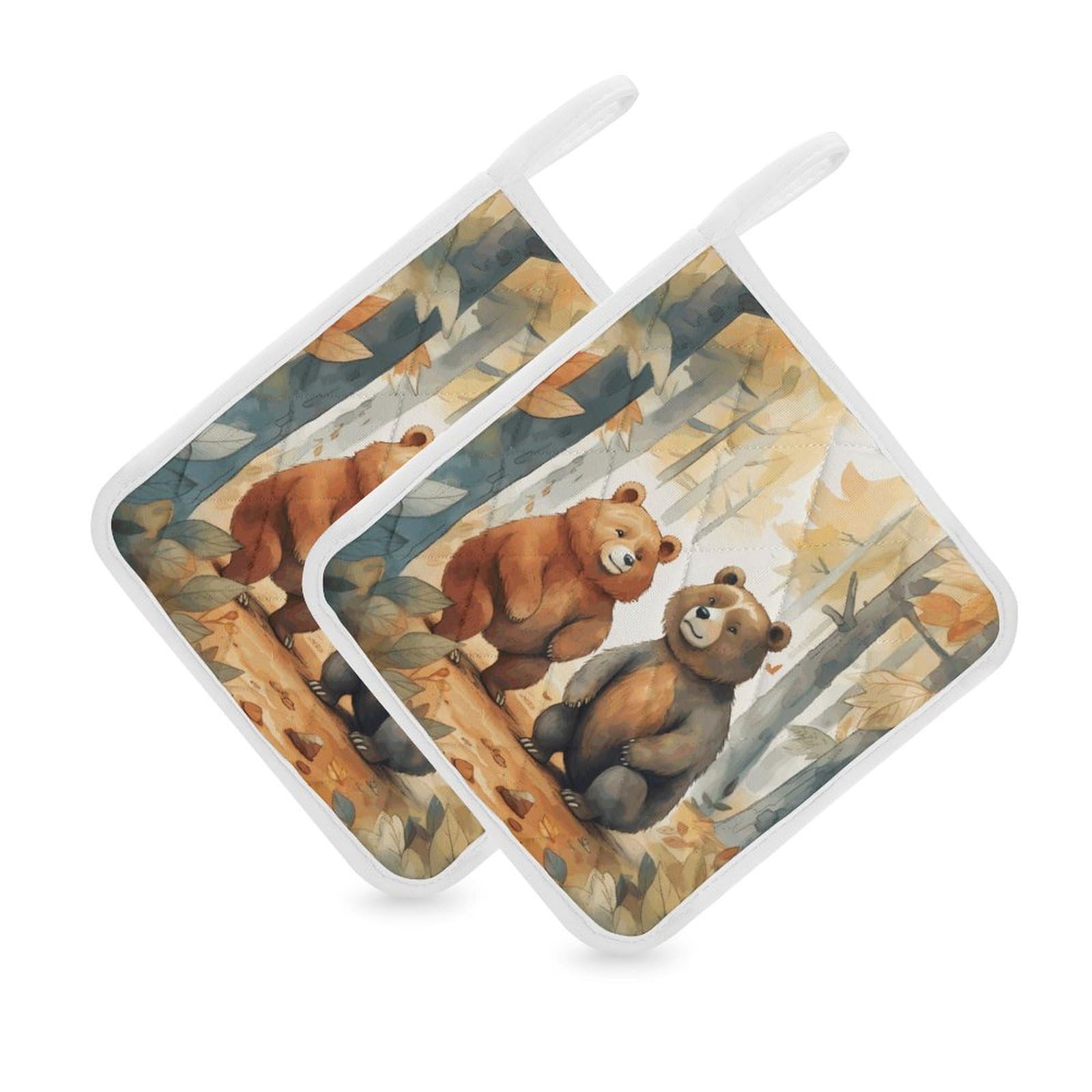 2 Pack pannenlappen voor keuken hittebestendige pannenlappen sets zwart-witte koeienoven hete pads wasbare pannenlappen voor het bakken van keukenonderzetters met hangende lussen 20 x 20 cm