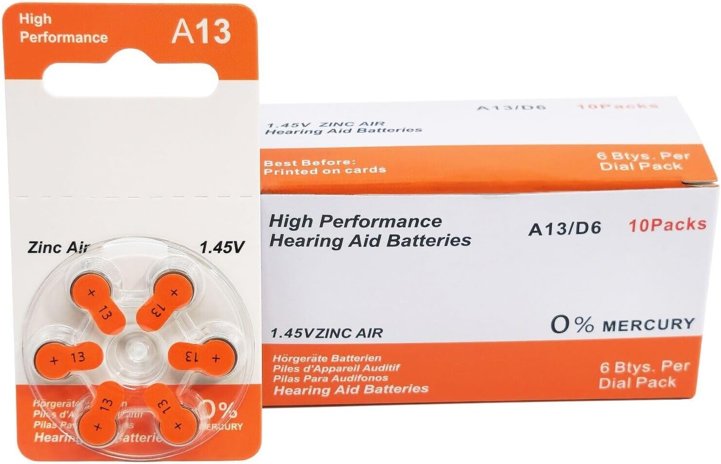Unbranded Hearing Aid Batteries Premium Size 312 Zinc Air Mercury-Free 1.45V (300 Batteries)