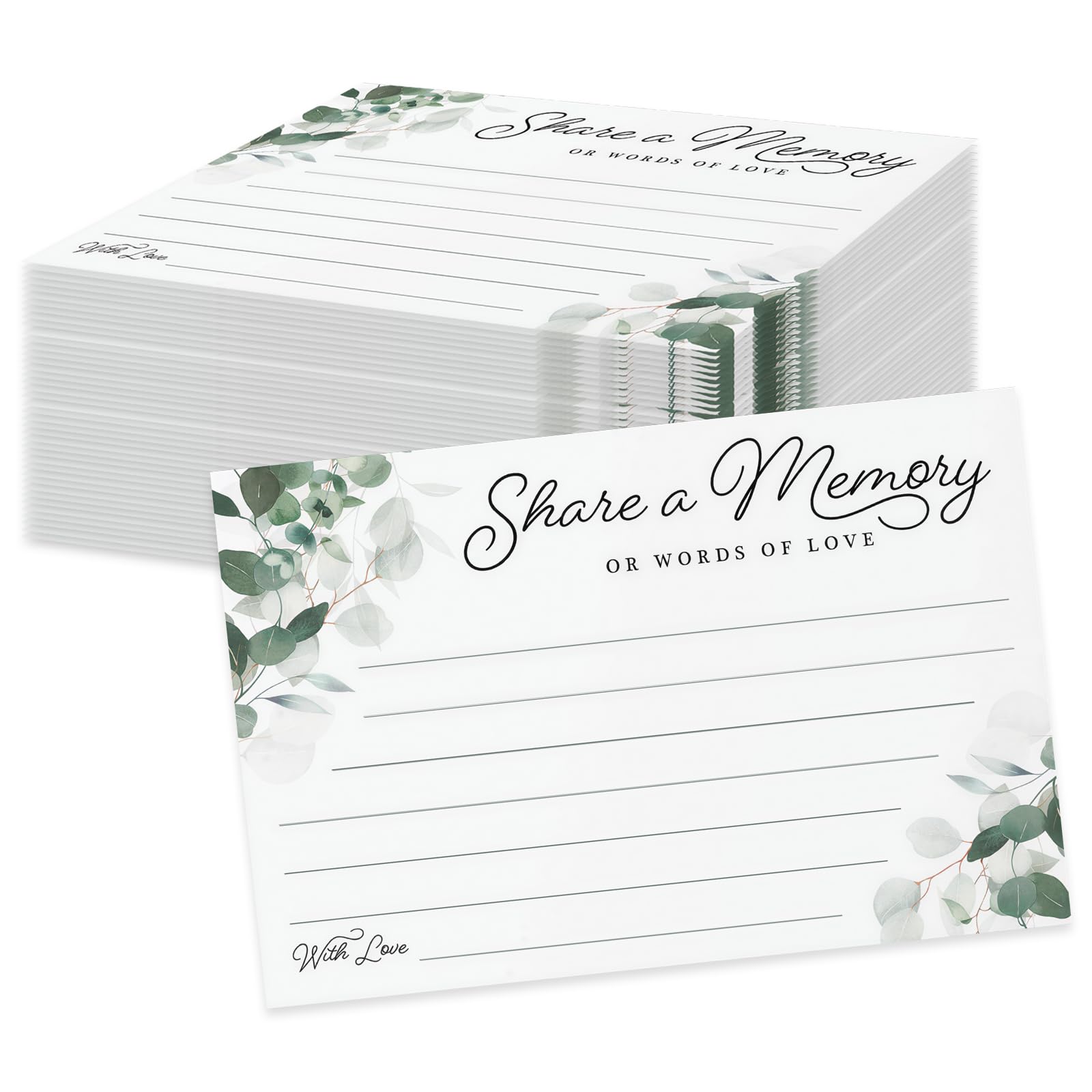 50Pcs Share a Memory Cards, Leaf Memory Cards for Funeral, Wedding, Graduation, Funeral Favours, Retirement, Memorial, Anniversary, Graduation, Birthday, Bridal Shower Game