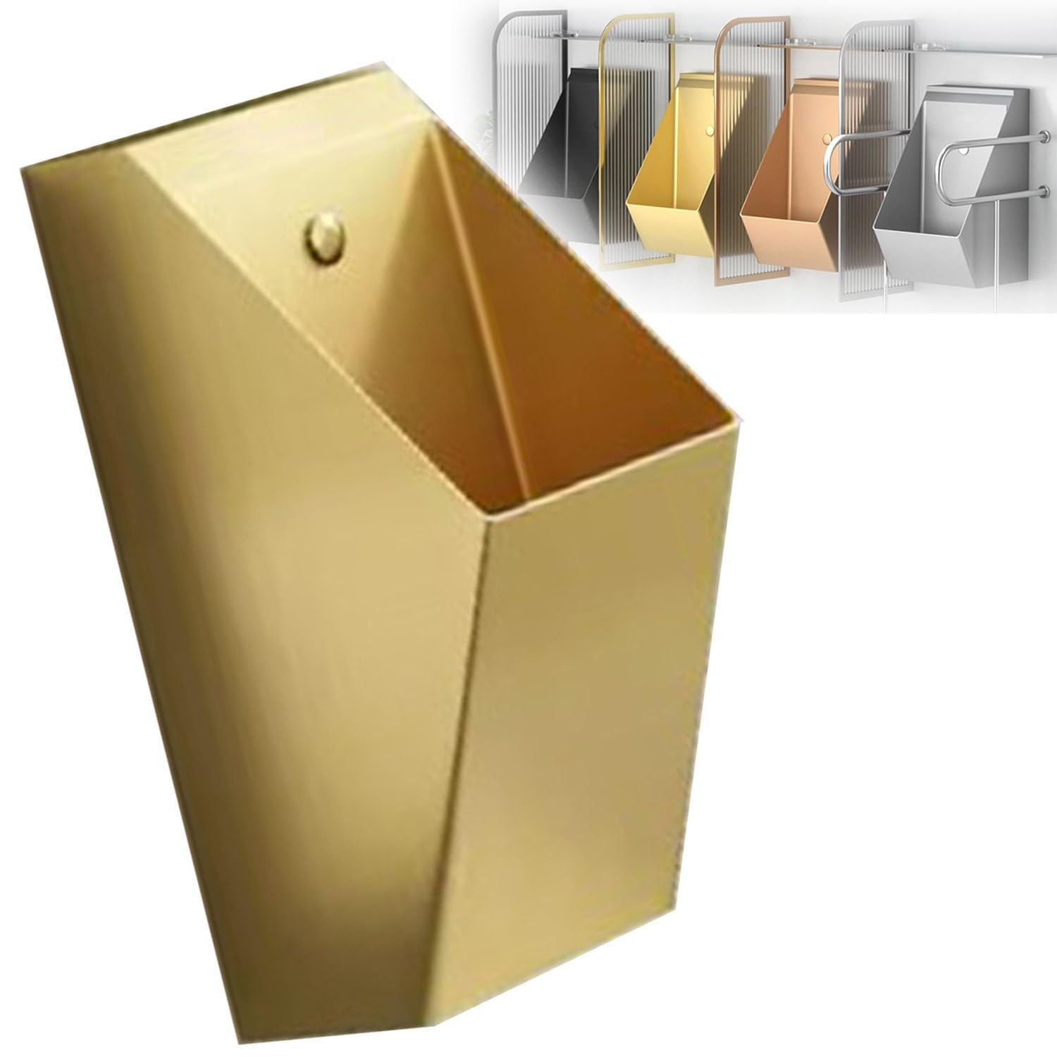 Orinatoio, orinatoio da Parete per Uomo, orinatoio in Acciaio Inox, orinatoio con sensore Intelligente antispruzzo, per scuole/bagni pubblici Gold-Urinal