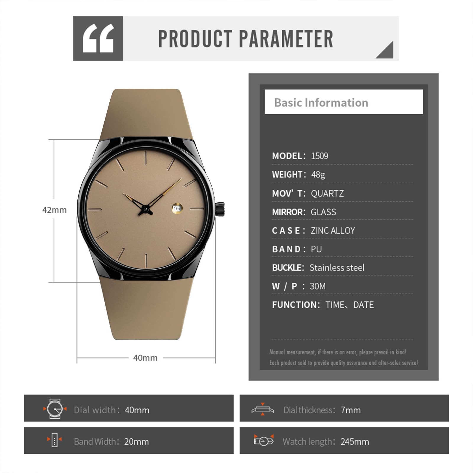 Modische Armbanduhr für Herren, lässig, wasserdicht, Unisex, analog, Quarzuhr