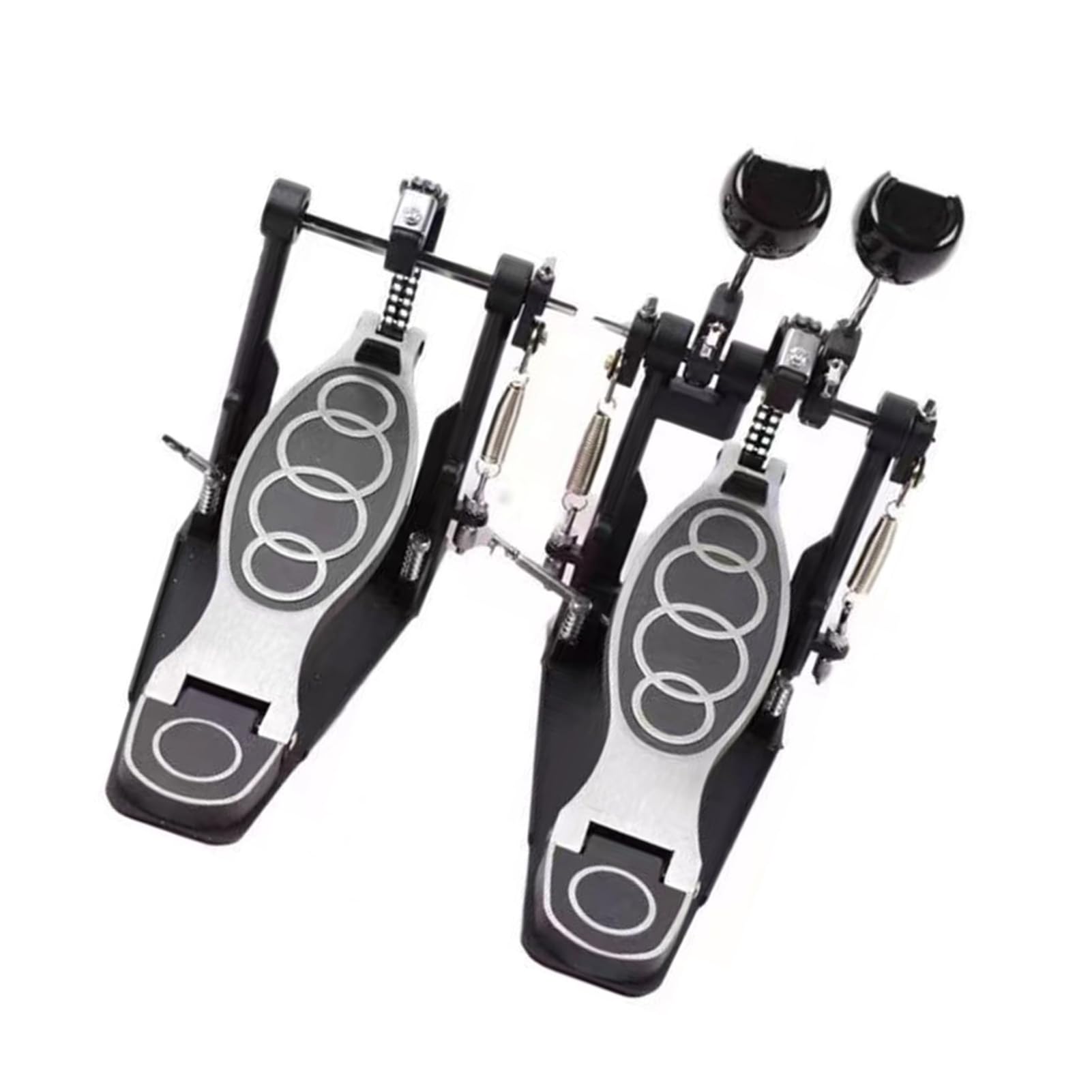 Tyenaza Doppio Pedale del Tamburo, Presa Salda Stabile Funzionamento Potente Zinco Alluminio Calcio Professionale per Batteria per Grancassa e Batteria Elettronica(Pedal)