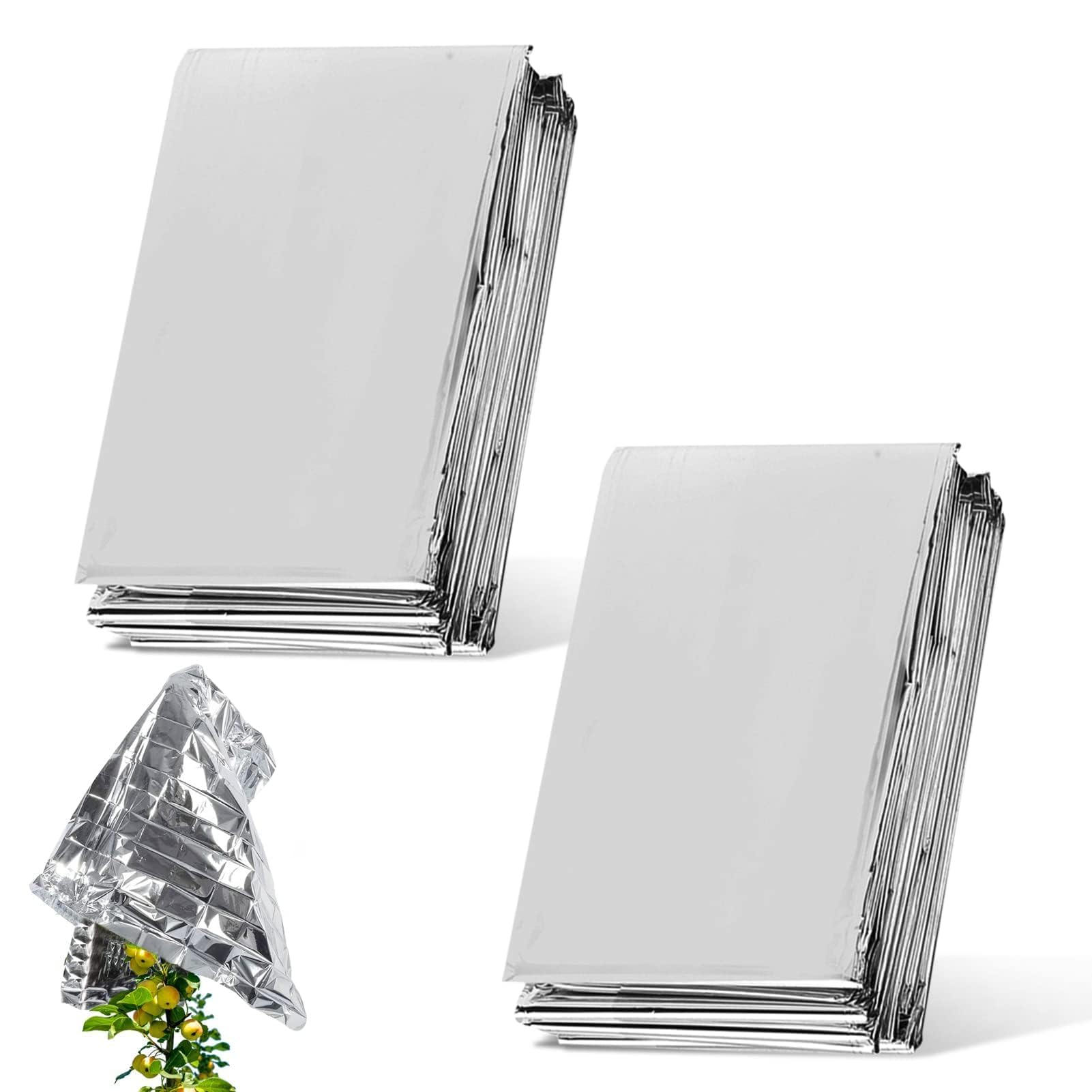 2 Pezzi Film Mylar per Serra e Giardino, Riflettenti 210 x 120 cm Argento Pellicola