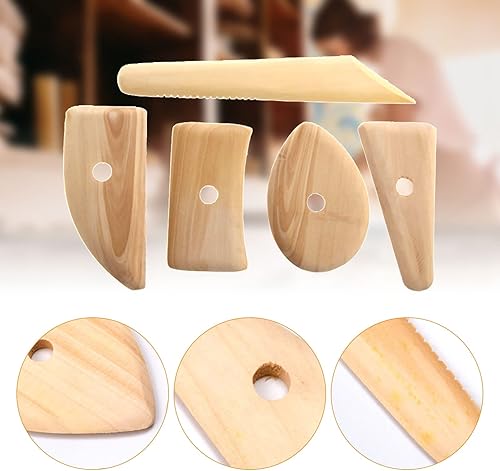 Miniatura 2 de Herramientas para costillas de cerámica, 15 piezas de madera de perfil, kit de herramientas de costillas para recortar cerámica, herramientas para