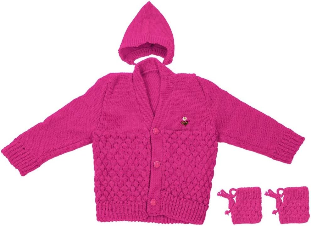 Woolen Knitted Baby Set (0-3 Months, Upto 7kg)