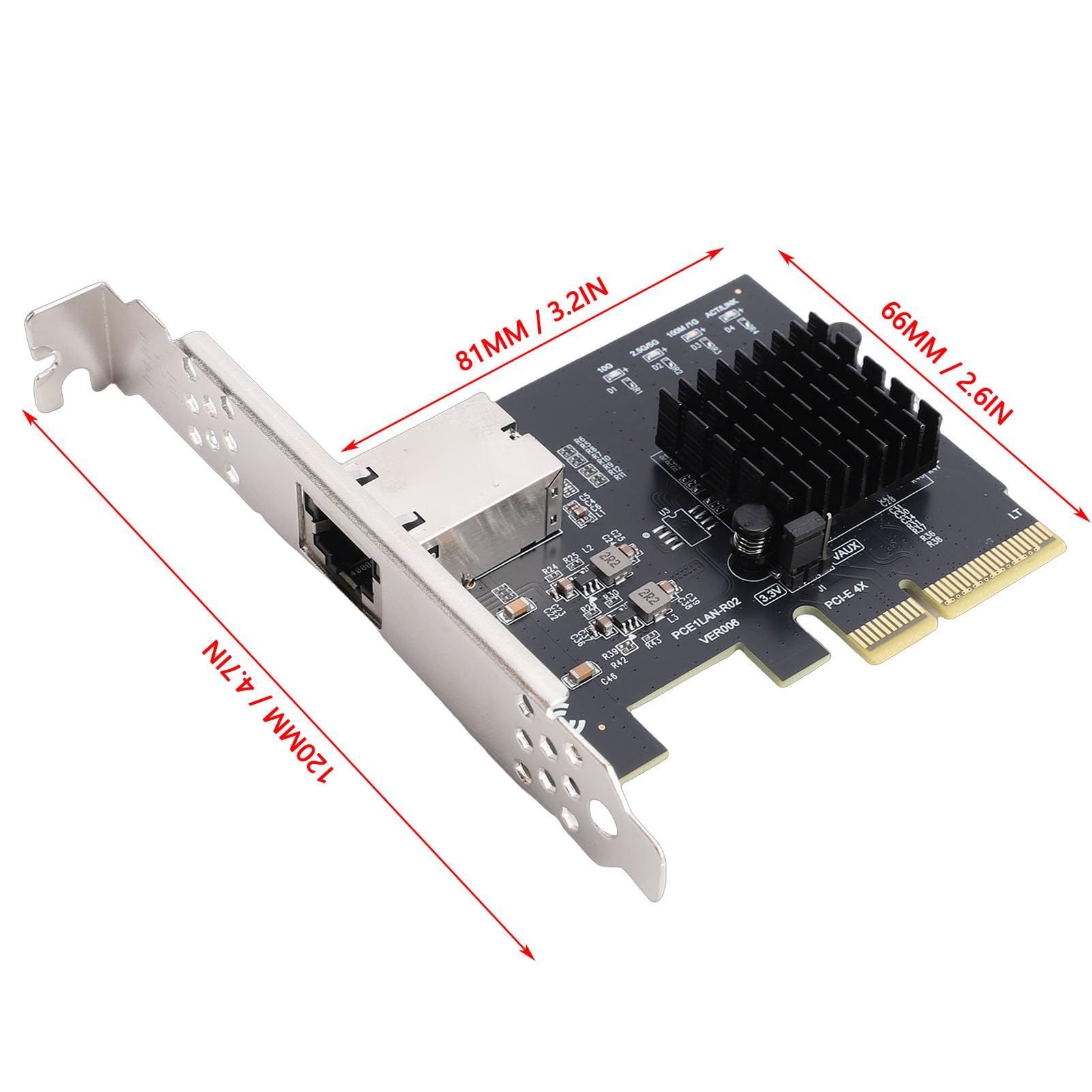 Jectse Scheda di Rete Gigabit PCIe 4X, Adattatore Ethernet da 10 Gbps con Controller RTL8127AT per Data Center NAS PC Server Desktop