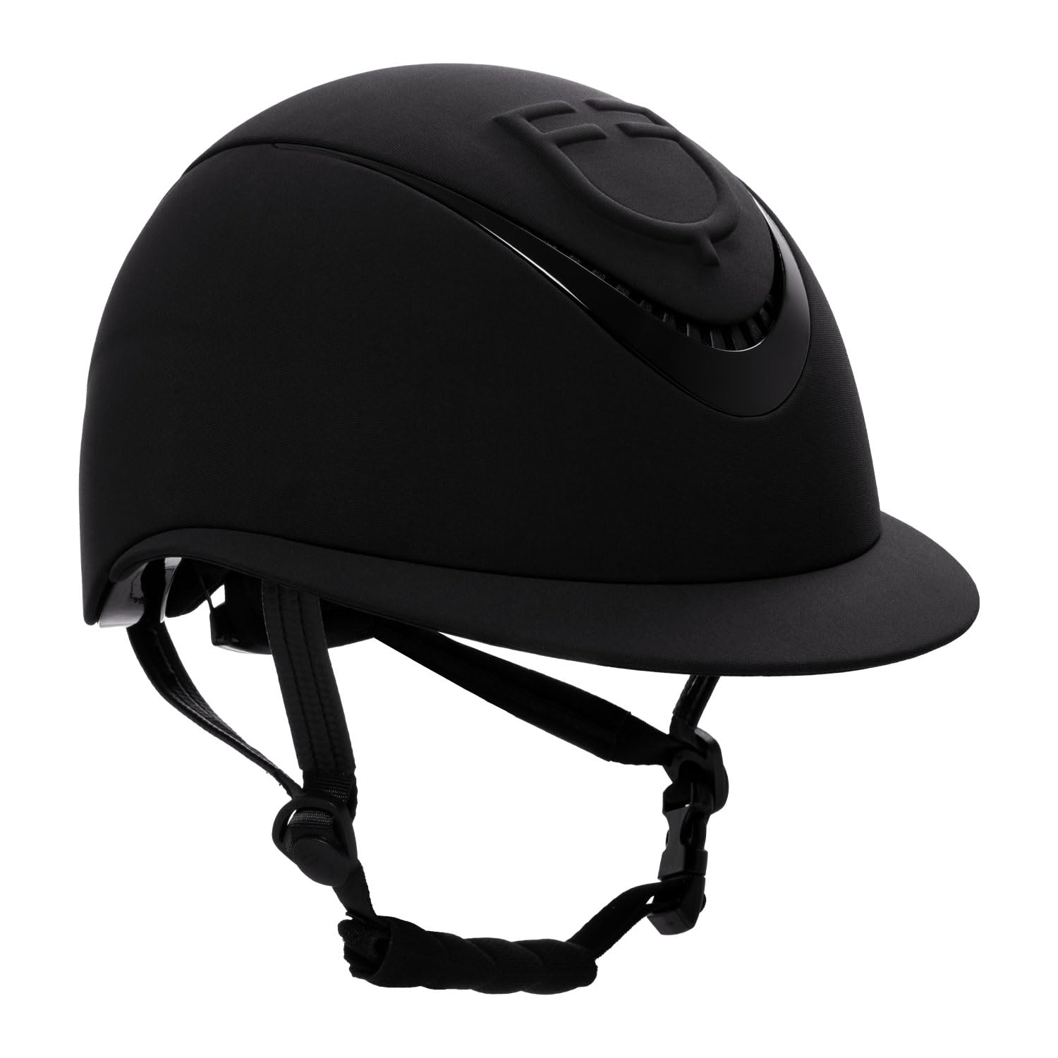 Casco da Equitazione Professionale, Nero, Design Ventilato con Visiera e Cinturino Regolabile, per Sport Equestri (M (55-57 CM))