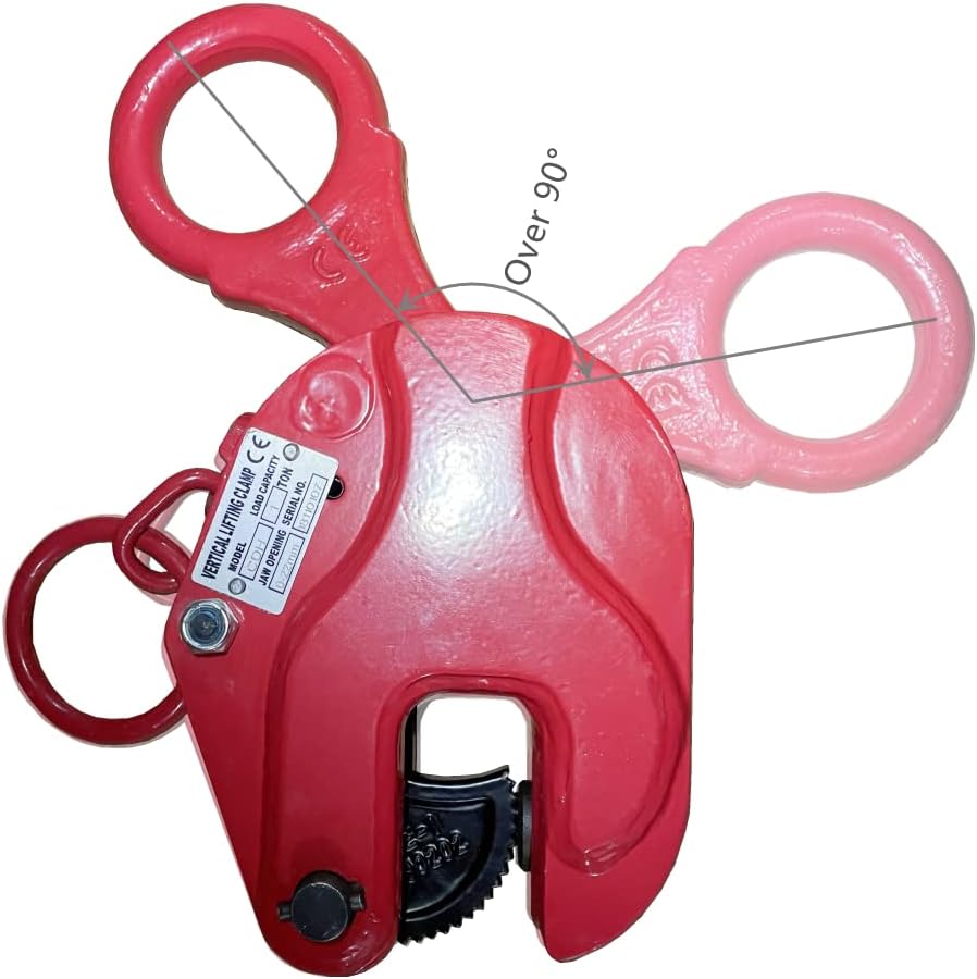 Vertical Plate Clamp - Heavy Duty Durable Lifting Clamp with Lock Handle 2200-6600 lb Working Load Limit (WLL) (2200lb 1Ton)