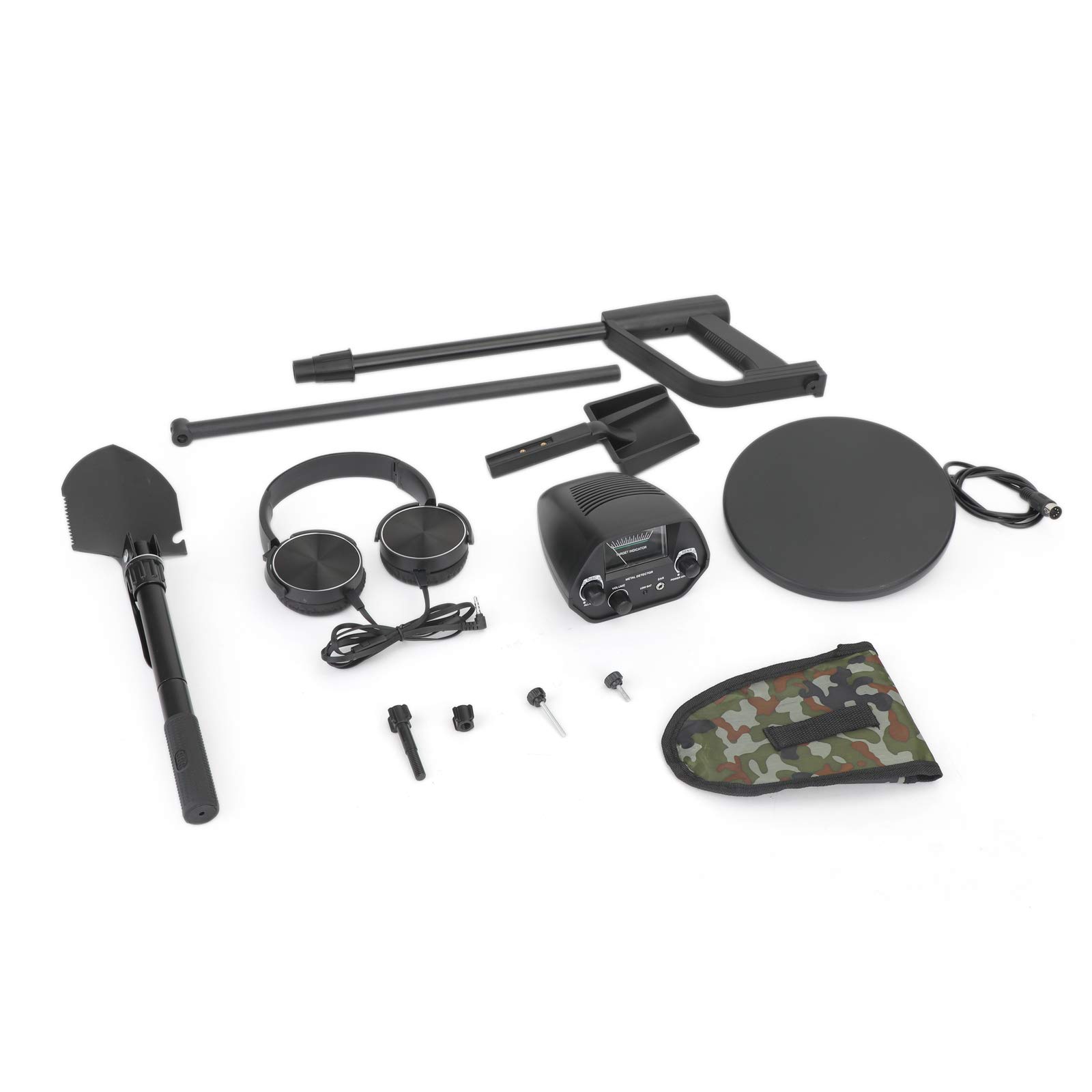 Areyourshop 7.8" Metal Detector+ Shovel + Headphone Kits,Deep Sensitive Metal Detector,for Beginners Professionals, Black