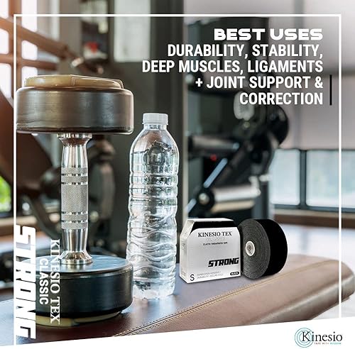 Miniatura 4 de Kinesio Cinta – Tex Classic Strong – Cinta atlética terapéutica elástica – Super Stick para un uso prolongado – Rollo de 2 pulgadas x 49.2 pies