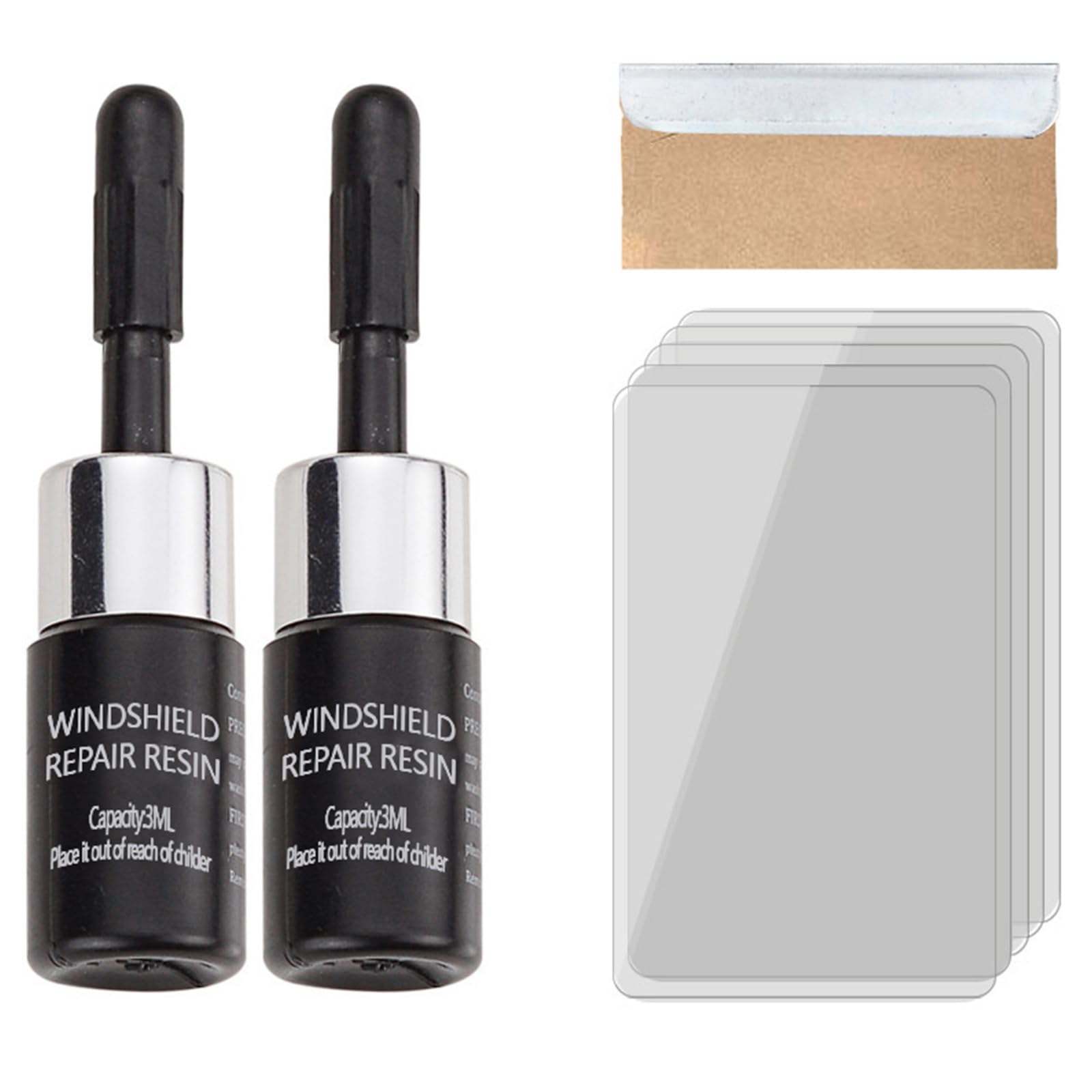 Windshield Repair Agent, Automotive Glass Nano Total Repair Fluid Kit, 2pcs Car Window Windshield Glass Crack Chip Resin Repair Tool Liquid, Cracked Glass Corrector