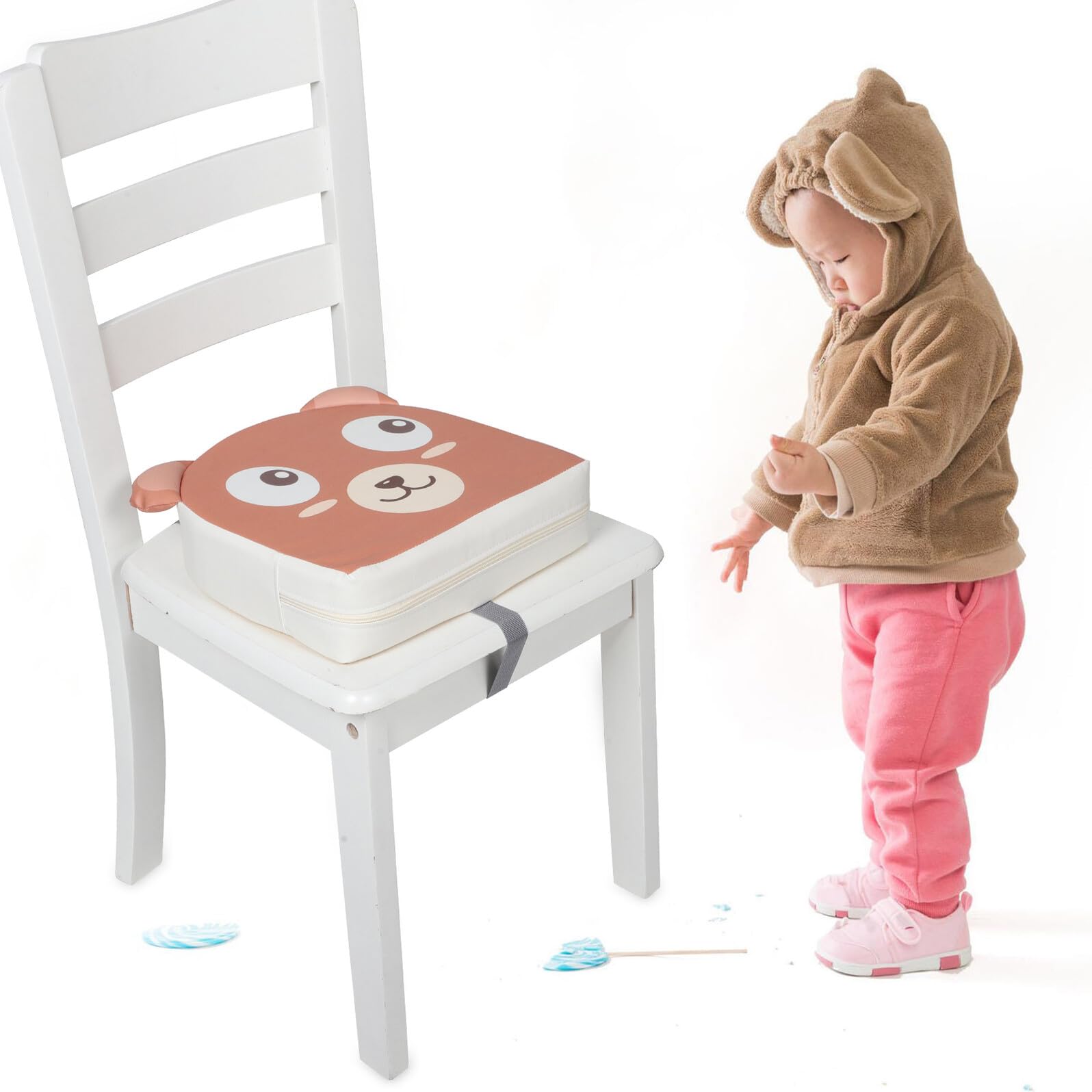 Kindersitzkissen Kleinkind Sitzerhöhung mit Rutschfester Unterseite Cartoon Motiv Atmungsaktiv und Stabil für Küchenstuhl und Esstisch Vielseitig für Babys und Grundschüler
