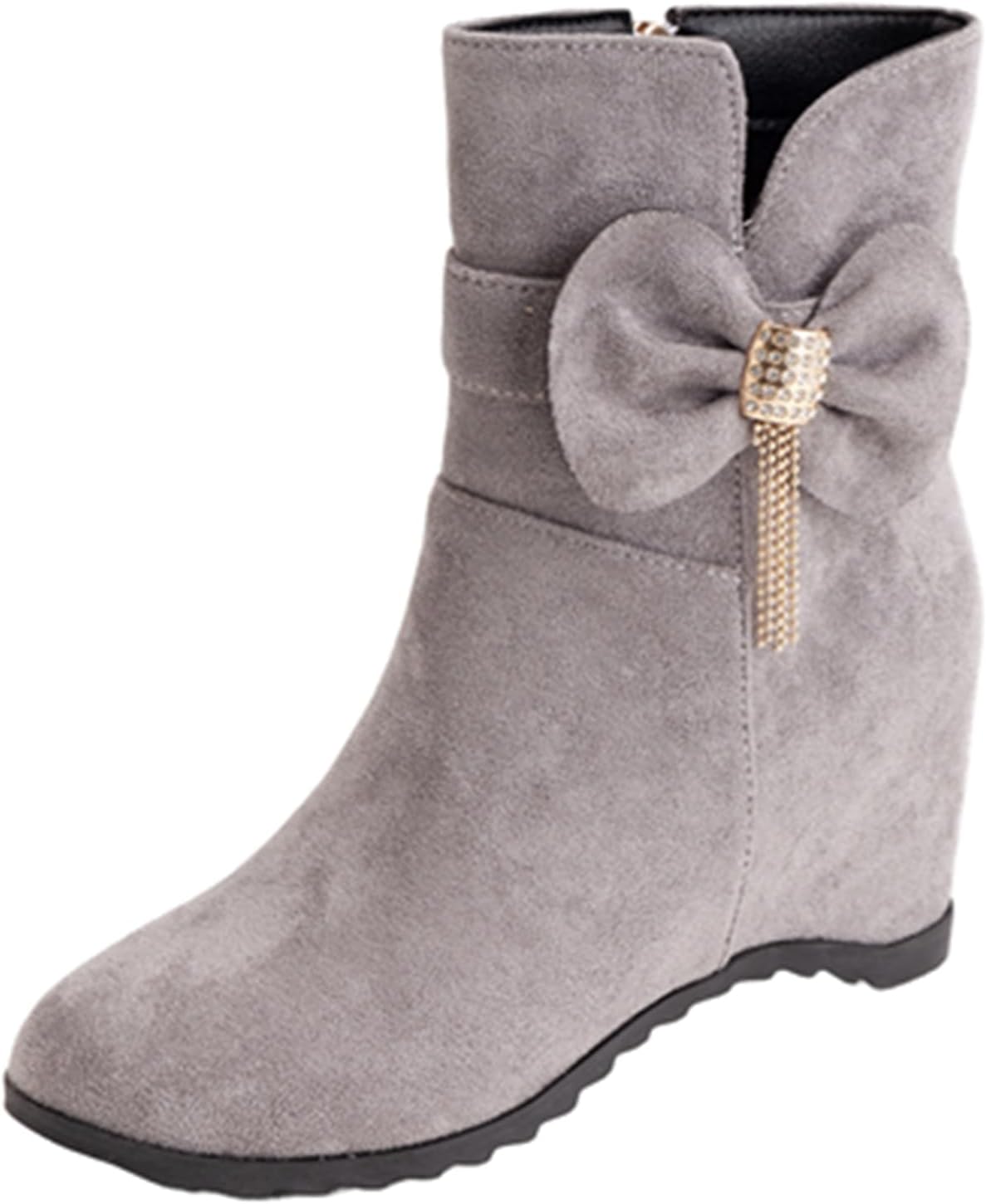 Women Internal Increase Ankle Boots with Zipper