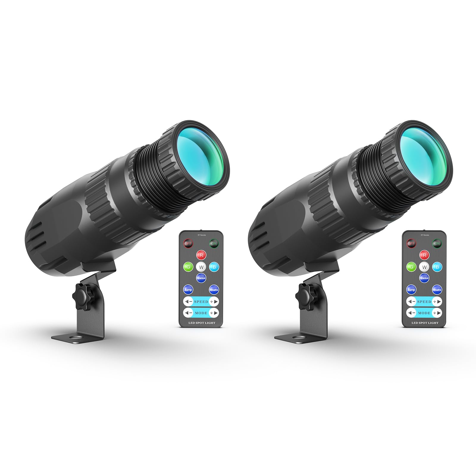 2PCS LED Pinspot 20W Projecteur Boule a Facette RVBW 4 en 1 Éclairage de Scène 4 modes d'Éclairage avec Télécommande pour Fêtes Bar Mariages Dance Halls