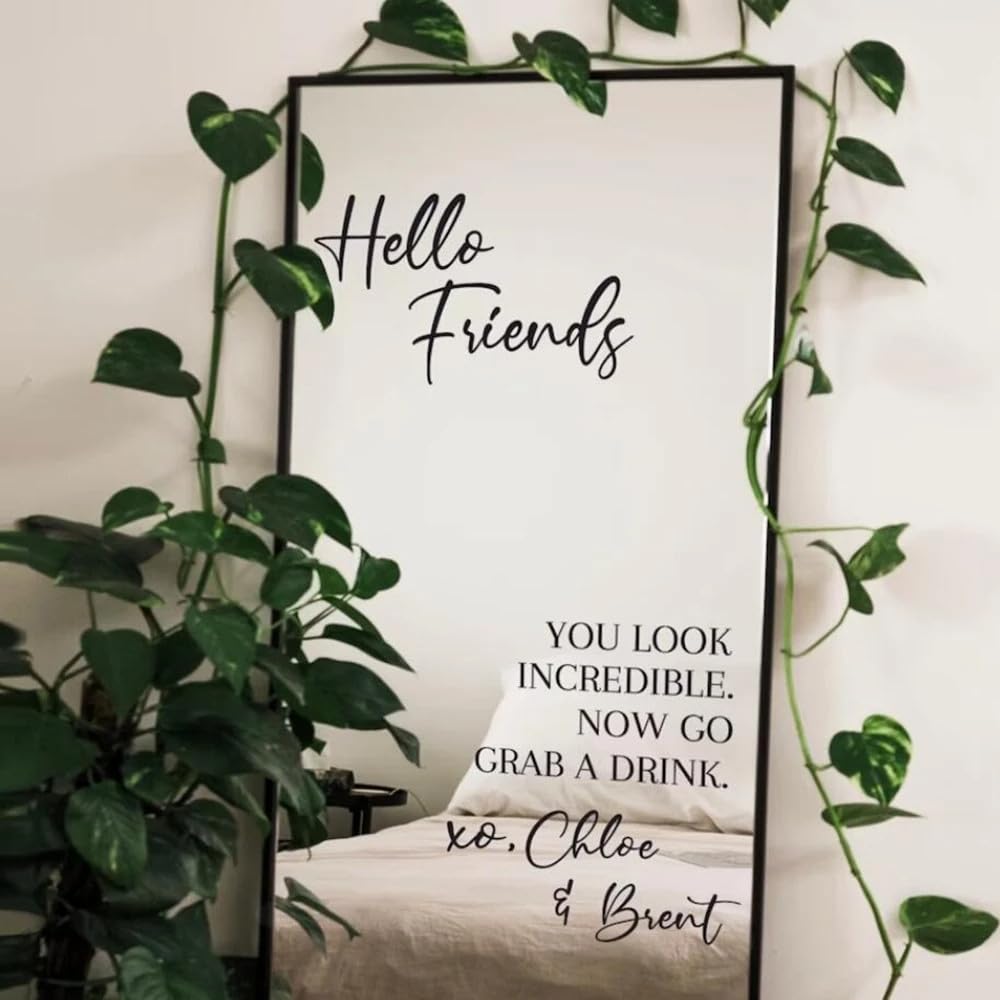 Nombre Personalizado Señal De Entrada De Boda Calcomanía De Espejo De Bienvenida - Calcomanía Para Tomar Una Bebida Pegatinas De Vinilo Para Decoración Del Hogar De Recepción De Boda Casada,Perso
