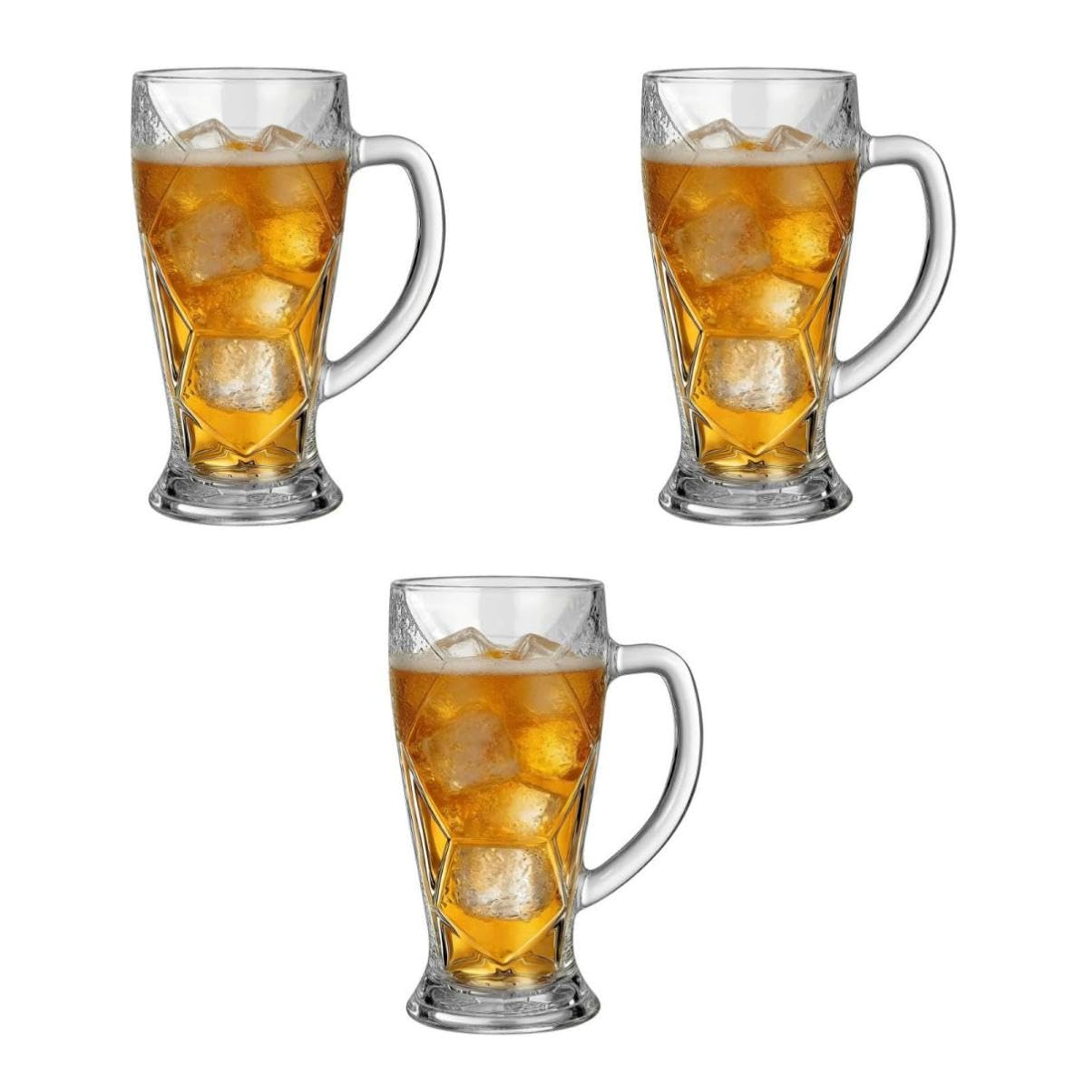 3 Stück Weltcup Bierglas 600ml aus Glas mit Henkel