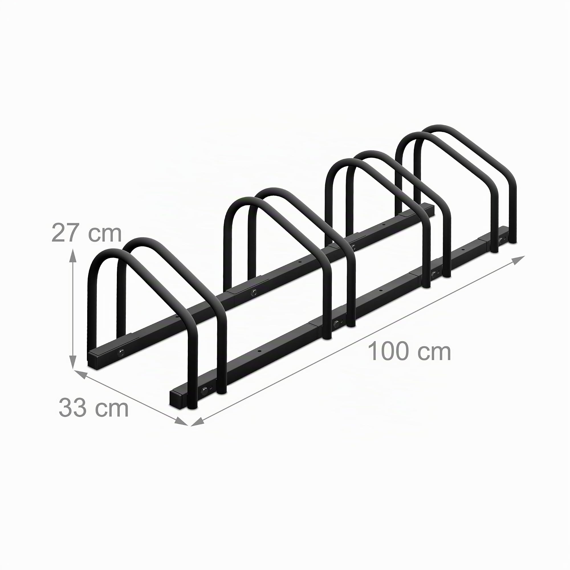 Relaxdays Râtelier pour 4 vélos, Roues de Largeur 60 mm Max., Porte-vélos en métal, Anthracite